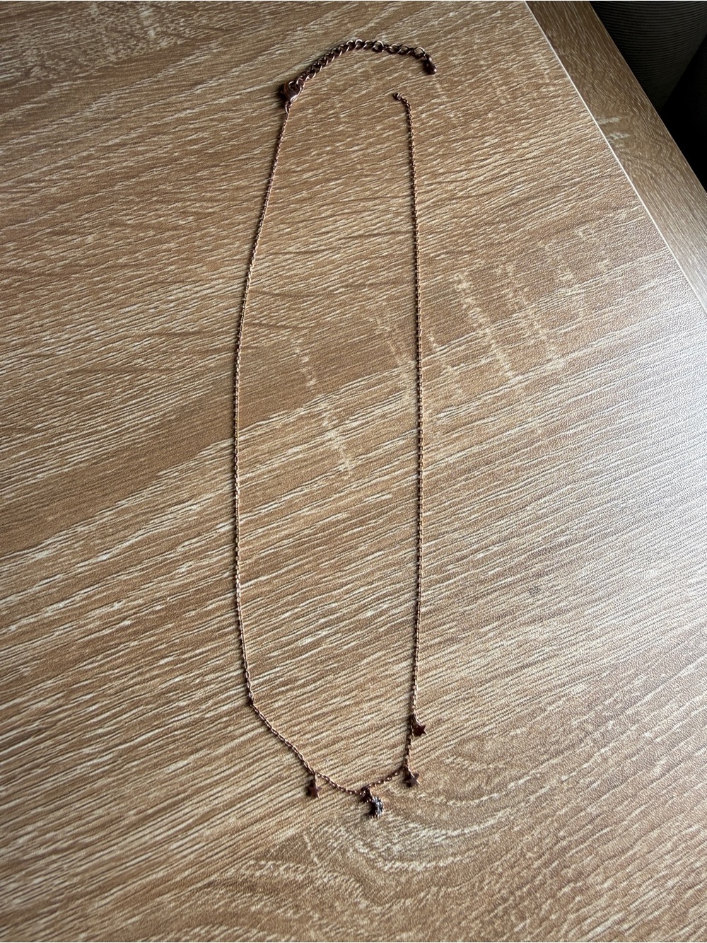 Adornmonde Moon and Stars Rose Gold Charm Necklace (Broken Chain)